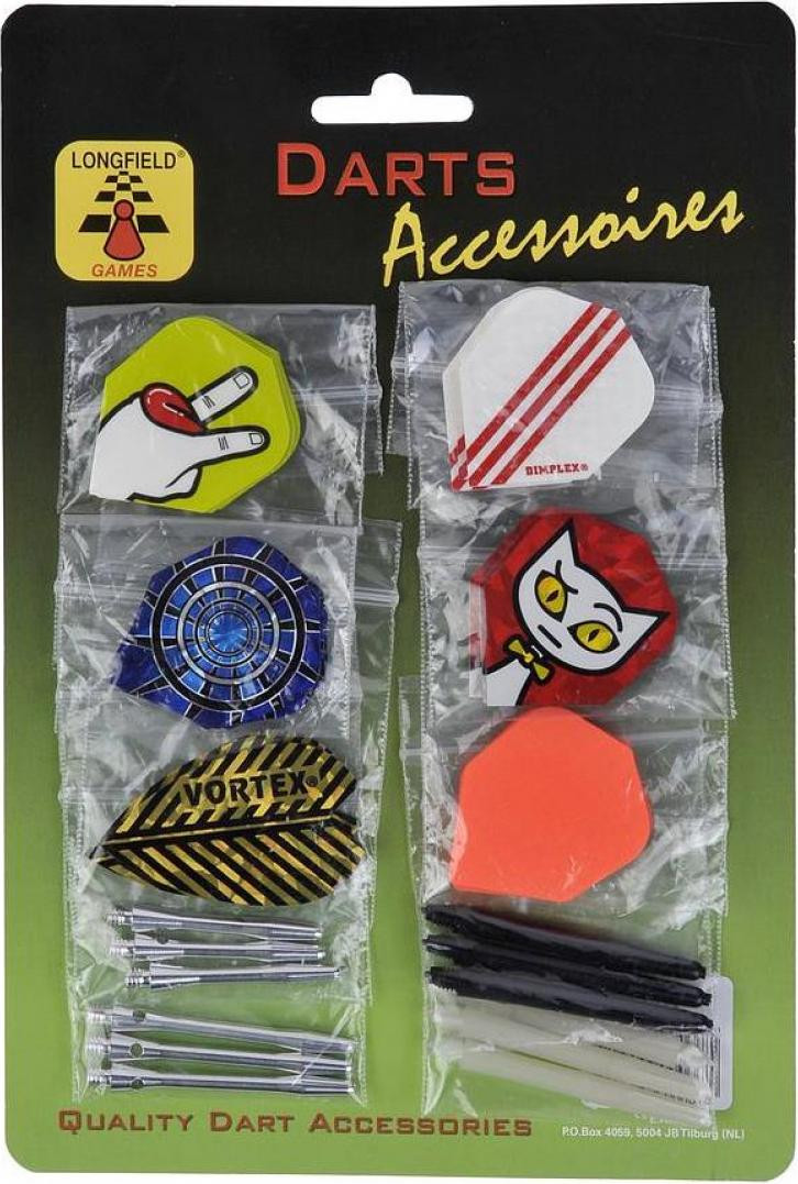 Angel Sports dartpijlen set met flights en shafts, multicolor, kunststof