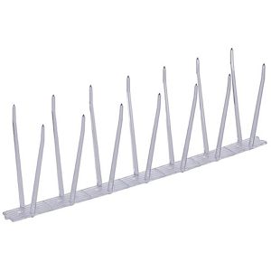 Swissinno Vogelabwehr Taubenspikes, 3 Meter, Spikes aus Kunststoff, transparent, 2-reihig, 9 Stück