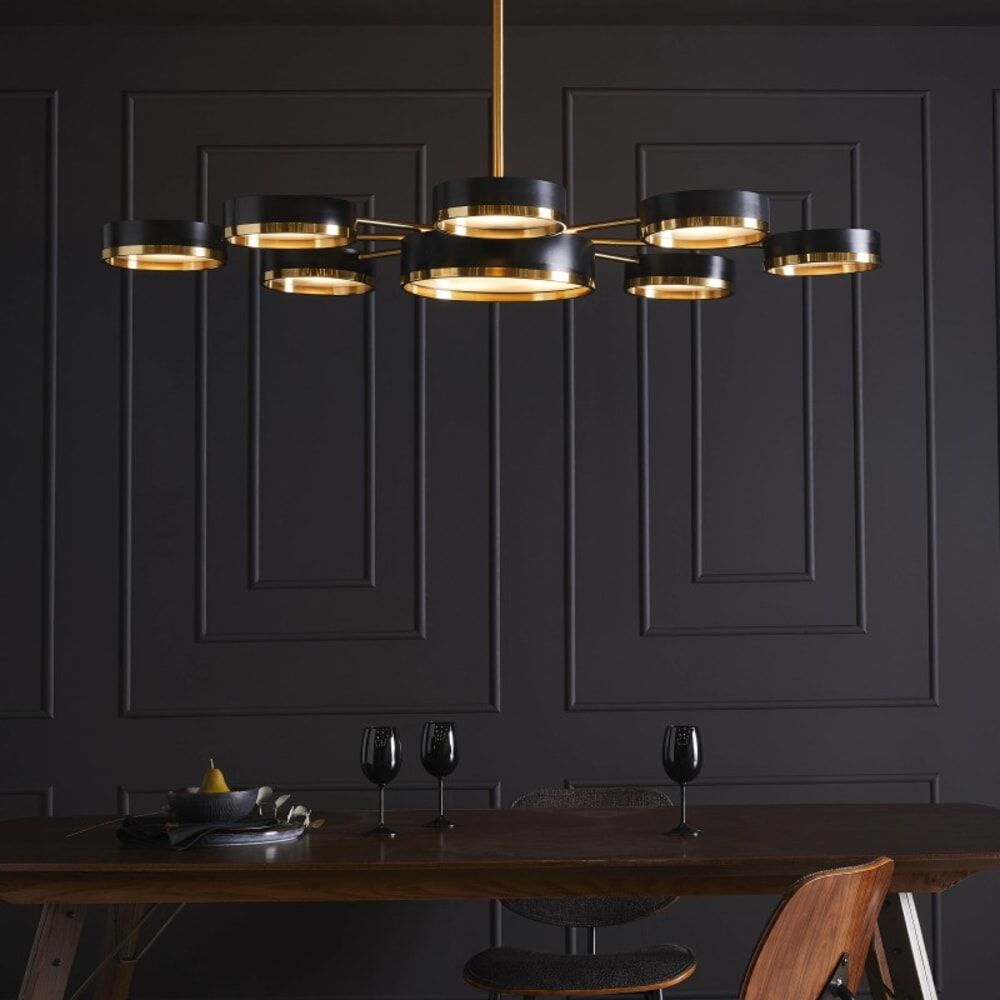 Signature Lustre métal couleur laiton et noir - h159 cm Noir 140x159x95cm