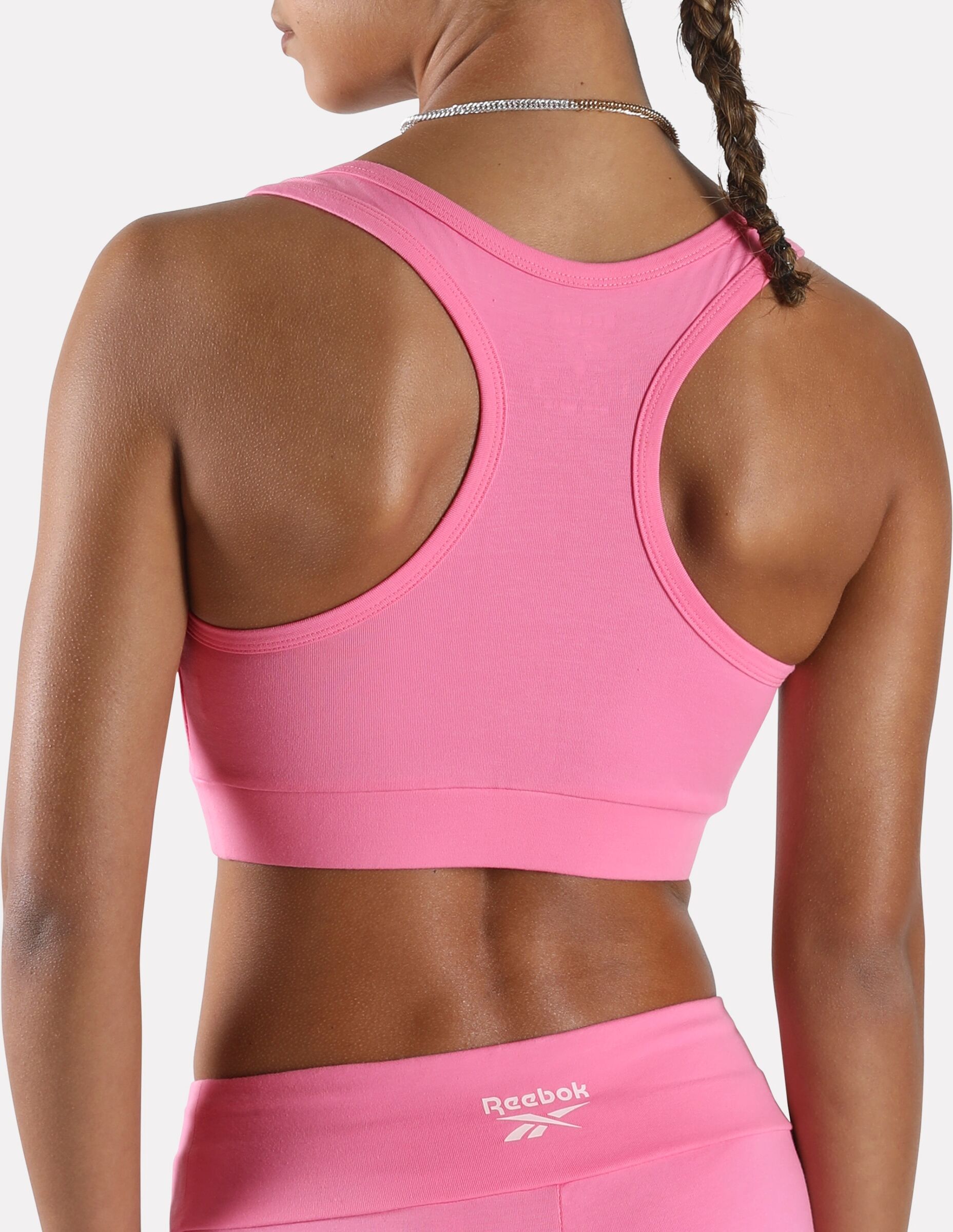 Sport-BH REEBOK "ID COTTON BRALETTE", Damen, Gr. XS, N-Gr, pink (playful pink), Obermaterial: 95% Baumwolle, 5% Elasthan, BHs Sport-BH, aus Baumwolle und Elasthan, maschinenwaschbar, mit Baumwollanteil playful pink XS, N-Gr