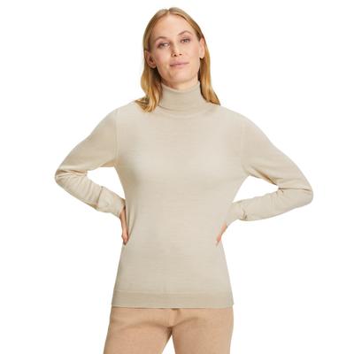 Strickpullover FALKE "FALKE Pullover", Damen, Gr. XS, beige meliert (4043), Pullover Strickpullover