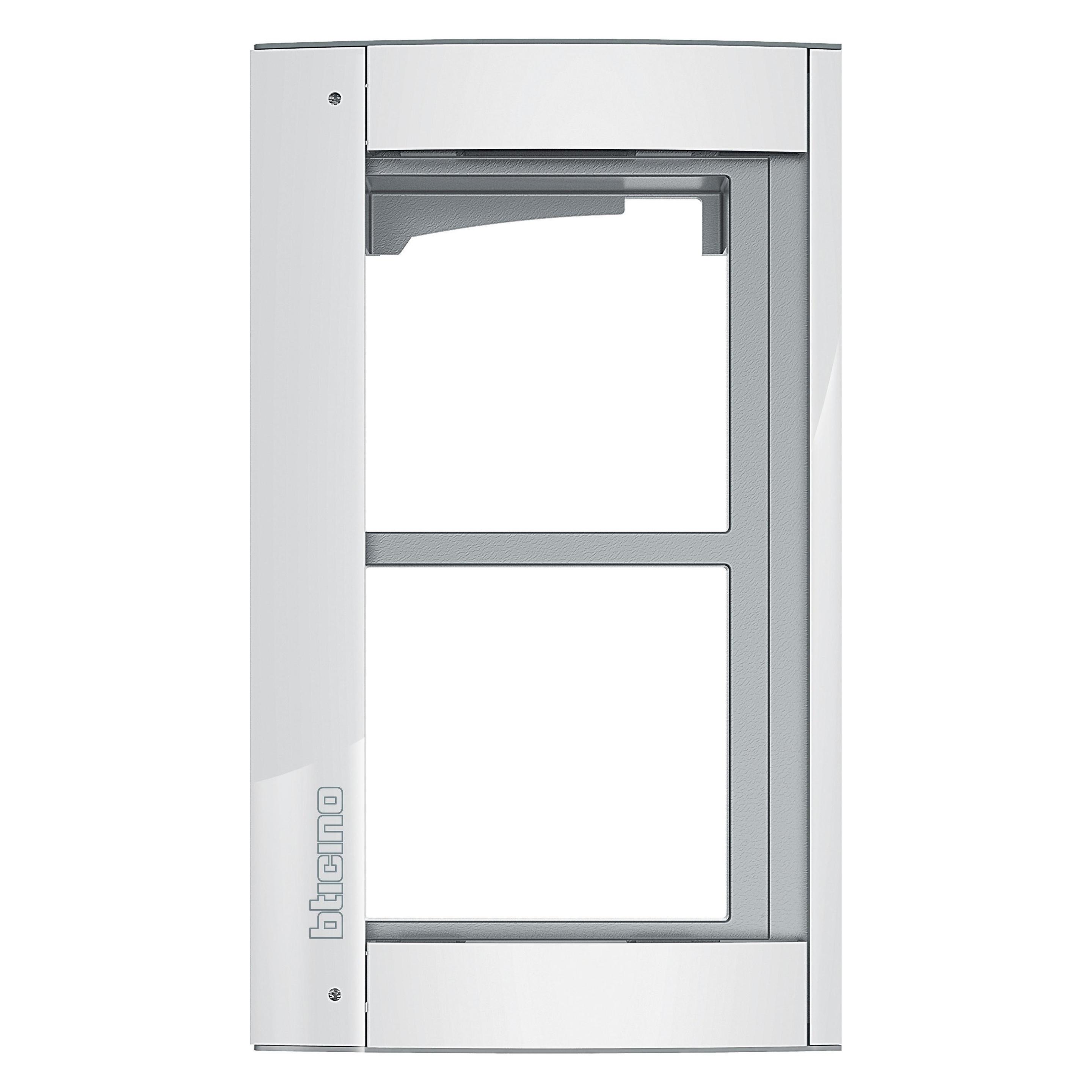 Bticino Abdeckrahmen + Modulträger 2 Module, Türstation SFERA Aluminium (350222)