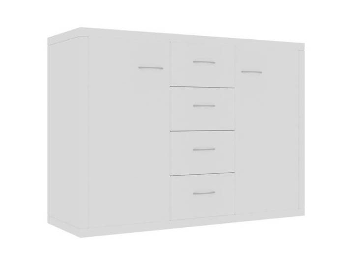 Buffet Blanc - Bois d'ingénierie - 88x30x65 cm - Portes et tiroirs - Buffet bas