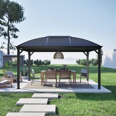 Pavillon SOJAG "Moreno 10x14", grau (anthrazit, anthrazit), B/H/T: 298cm x 283cm x 423cm, Pavillons, BxT: 298x423 cm