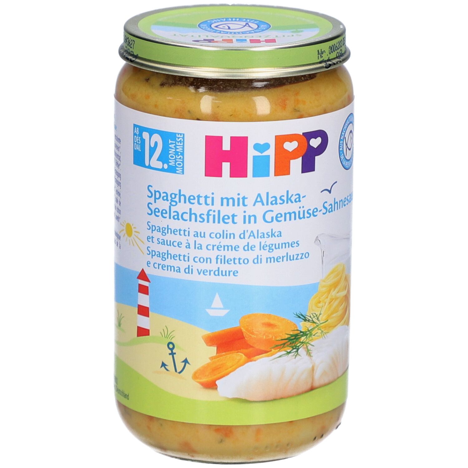 Hipp Spaghetti Alaska-Seelachsfil Gemüse 250 g Brei