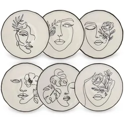 Karaca Face 6-teiliges Kuchenteller-Set