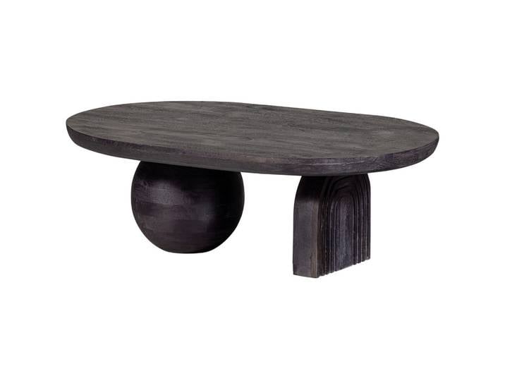 Livetastic Couchtisch Steppe, Schwarz, Holz, Mangoholz, oval, kugelförmig, eckig, 72x38x110 cm, Wohnzimmer, Wohnzimmertische, Couchtische