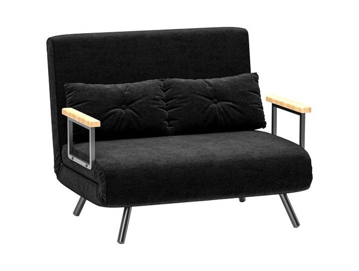 SCHLAFSOFA, Zweisitzer mit Bettfunktion, Schlafcouch mit Samtoptik, Rückenkissen