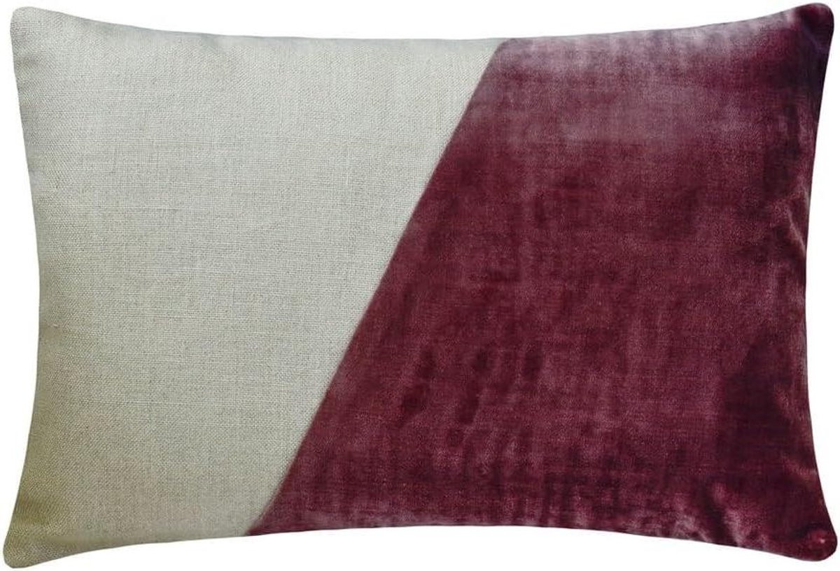 Set van handgemaakte fluwelen sierkussens in purper, 30 x 45 cm