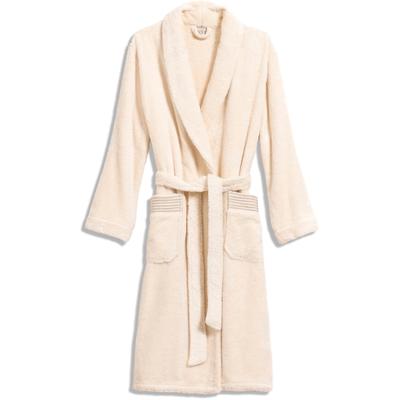 Unisex-Bademantel MÖVE "Schalkragen" Gr. S, beige (nature), L:120cm, Walkfrottier, Hausmäntel, Wellness