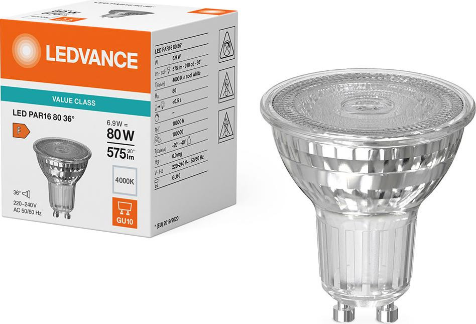 Ledvance LED PAR16 GU10 spotlamp 6,9W 4000K neutraal wit 575lm