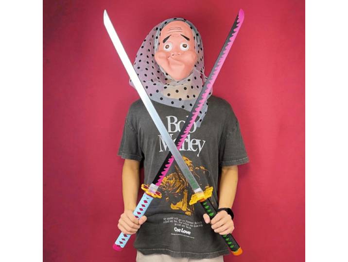 40 pouces démon Slayer Muichirou Katana samouraï sabre Kimetsu No Yaiba Anime lame épée Cosplay accessoire taille réelle japonais Katana jouet