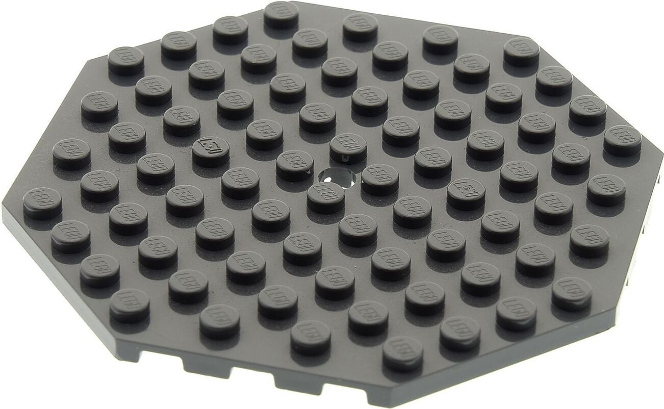 Lego bouwplaat achthoekig 10x10 donkergrijs