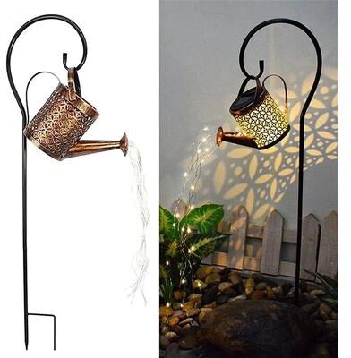 Drop Dash Deals Solar Watering Can Light For Outdoor Garden Decor warm Colour
