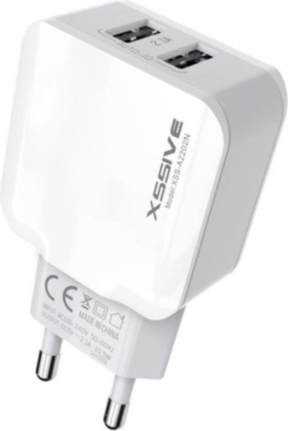 Cofi Reisadapter met dubbele USB-poort, max. 2.1A, inclusief 1 meter micro-USB kabel