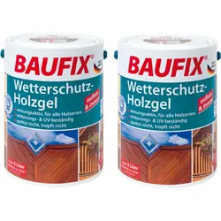 Baufix Wetterschutz-Holzgel Eiche hell 2er-Set