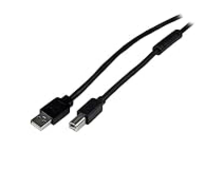 StarTech.com Câble USB Actif A vers B 20 m - M/M - Noir (USB2HAB65AC) Entièrement blindé pour des connexions fiables, Plug-and-play, Alimenté par USB USB