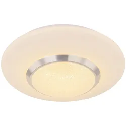 Deckenleuchte Deckenlampe Esszimmerlampe LED Designleuchte mit Kristallen, Metall Kunststoff, 1x LED 18 Watt 1100 Lumen warmweiß, D 34 cm