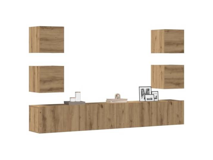 HEFZGDB TV-Wandschränke 6 STK. Artisan-Eiche Holzwerkstoff mit schlankem Design und viel Stauraum für Ihre Einrichtung, langlebiges Material und Moderne Optik, bequemer Zusammenbau