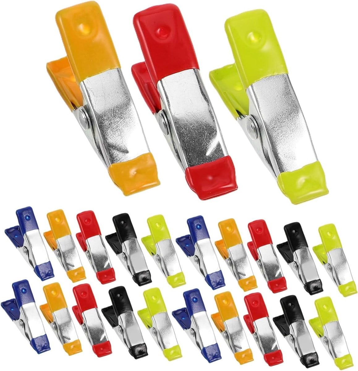 Set van 25 metalen veerklemmen in diverse kleuren voor klussen en reparaties