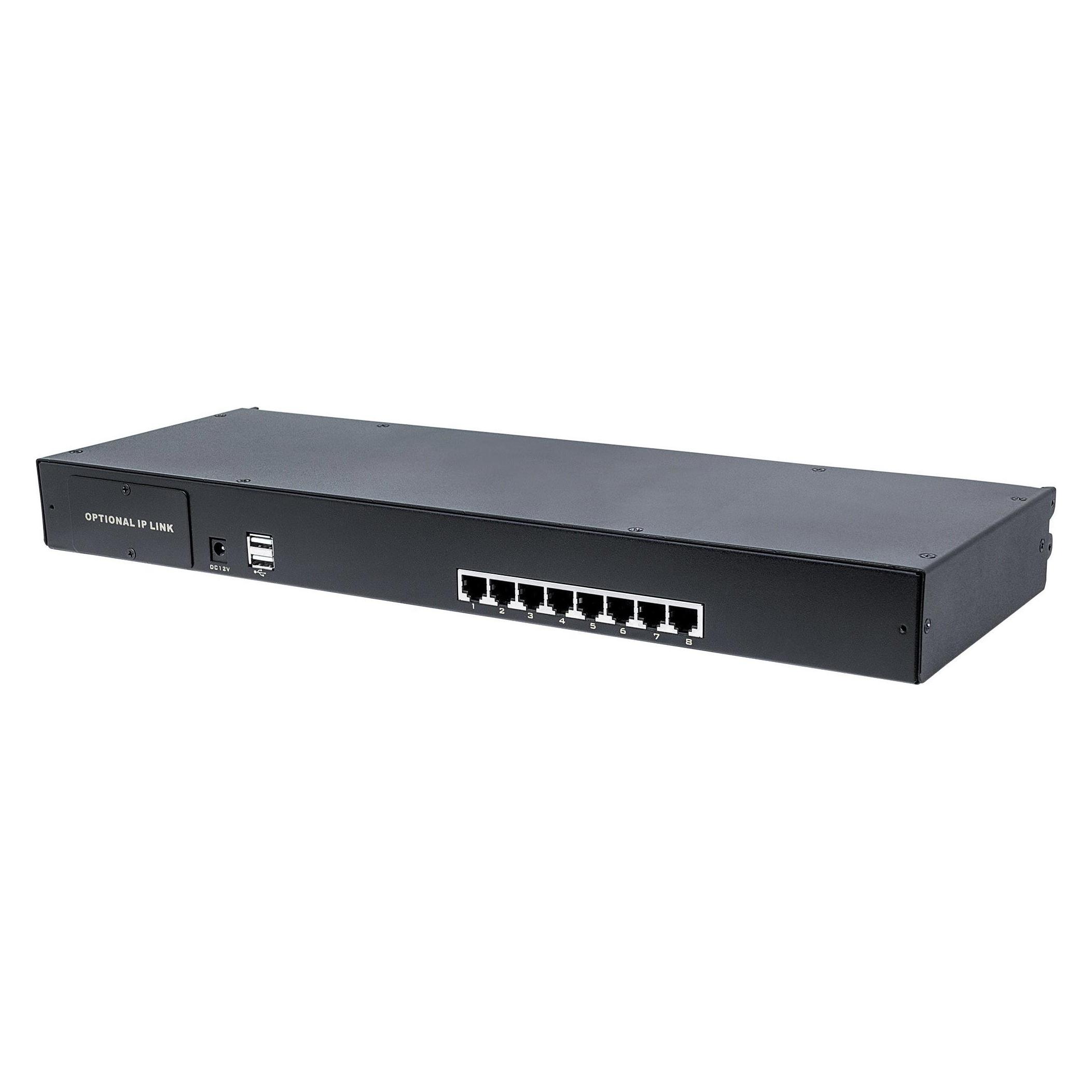 Intellinet Modularer 8-Port KVM-Switch mit Cat5-/VGA-Schnittstelle Zur Verwendung mit Rackmount LCD-Konsole... (507882)