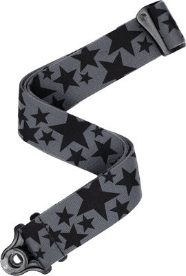 Daddario Auto Lock Strap Skater Stars Schwarz Grau