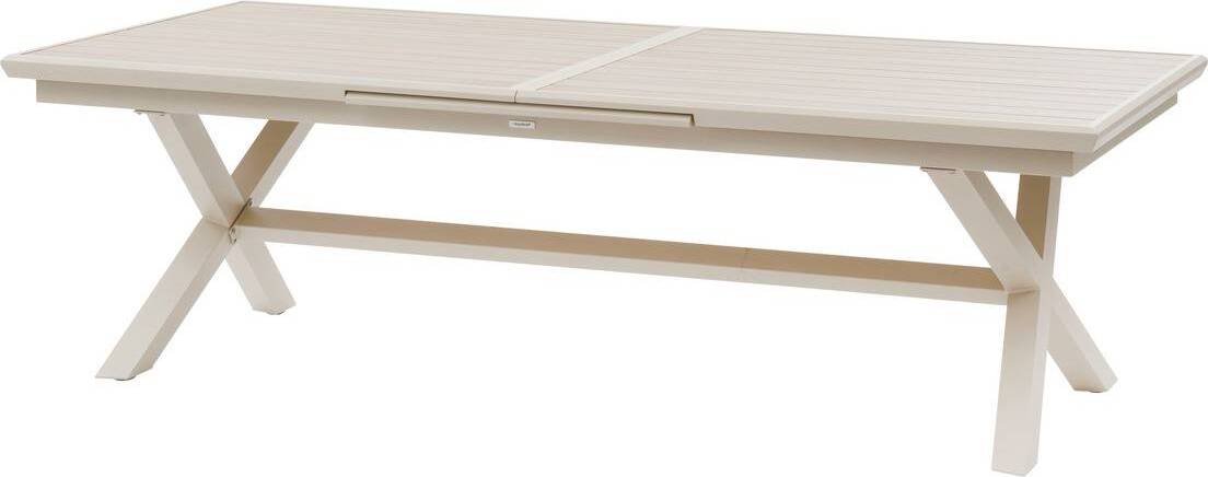 Ausziehbarer gartentisch "axiome" holzoptik leinen &amp ton 12 plätze aus aluminium - Hespéride