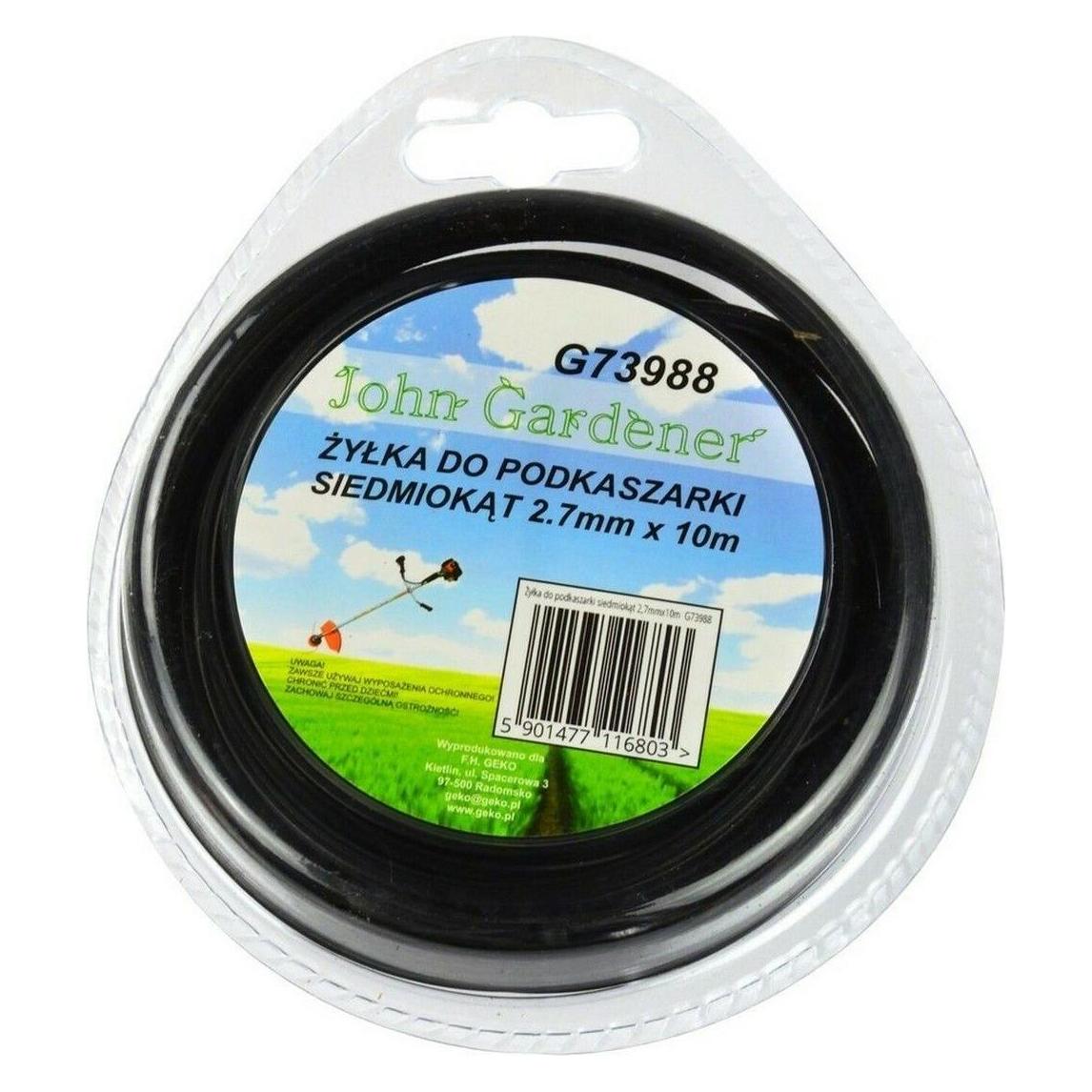 GEKO Mähfaden schwarz, 2,7 mm, 10 m, siebeneckig, Nylon (Rasenmäher, Rasentrimmer) (G73988)