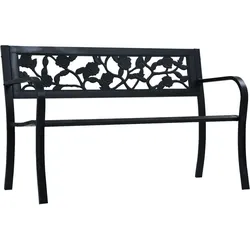 Helloshop26 - Gartenbank Terrassenmöbel 125 cm schwarzer Stahl 02_0011235