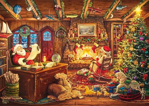 Schmidt Spiele Thomas Kinkade Santa Checking His List puzzel met 1000 stukjes