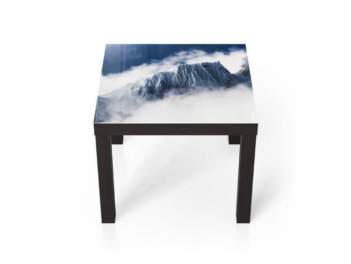 DEQORI Couchtisch 'Gletscher in den Wolken', Glas Beistelltisch Glastisch modern