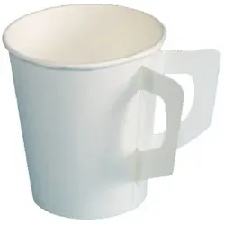 Pack4Food24 2000 Kaffeebecher Hartpapier Einwegtassen mit Henkel weiß Ø73mm 180ml weiß Papier/PE