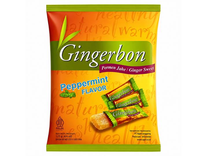 Agel Gingerbon Bonbons à la menthe poivrée 125 g