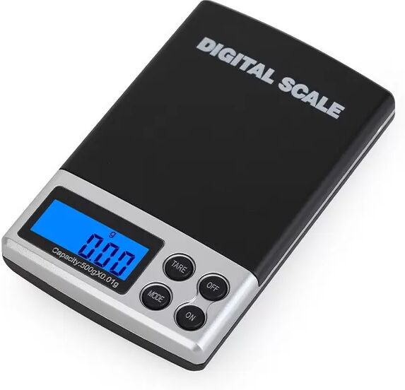 INF Tragbare digitale Taschenwaage, hochpräzise Schmuckwaage mit Tara- und Überlastungsschutz 500 g/0,1 g
