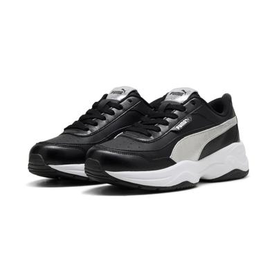Sneaker PUMA "CILIA MODE METALLIC WHISPER", Damen, Gr. 42, Textil, schwarz-weiß (puma schwarz, puma silber, puma weiß), Synthetik, Schuhe Sneaker, mit Textil-Innenfutter, mit Schnürverschluss, aus Synthetik