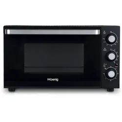 H.Koenig elektrischer Mini-Backofen 30L FO30, Multifunktionell, Leistungsstark 1500W - 6 Modi