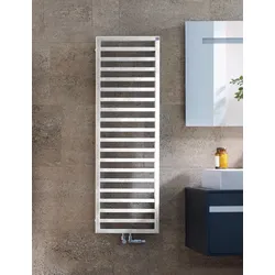 Zehnder Quaro Design-Heizkörper, RAL 9016, 971x30x600 mm, Edelstahl V4A oder Chrom optional