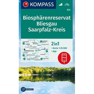 KOMPASS Wanderkarte 824 Biosphärenreservat Bliesgau & Saarpfalz-Kreis 1:25.000, Sonstige von , KOMPASS Freytag & Berndt, 978-3-99154-164-6