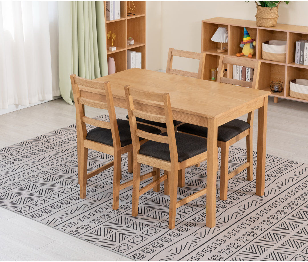 Mistana 4 - Person Solid Oak Dining Set Dark Gray 4