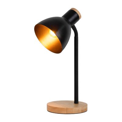 NÄVE Schreibtischlampe "Marie", schwarz, 1, H: 36,5cm, 1 Stk., Leuchten, Fuß und Schirm z.T. aus Holz, Schirm flexibel beweglich, E14, Schreibtischlampe