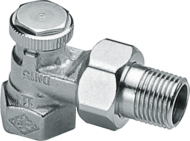 Heimeier Rücklaufverschraubung Regutec 035501000 Eck, 3/8", vernickelt, absperr-/regulierbar