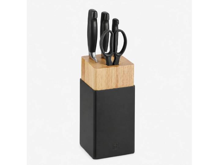 Zwilling Messerblock Vier Sterne Messerblockset 5-tlg, Kautschuk-Holz