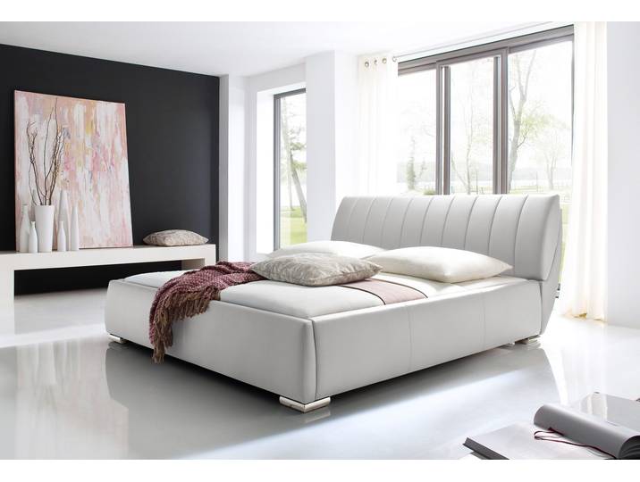 Polsterbett MEISE.MÖBEL Luna , weiß, L:240cm, Bezug Bett: Kunstleder, Betten, Bett Stauraumbett Möbel Kunstlederbett Bettgestell Polsterbett, mit Lattenrost und Bettkasten