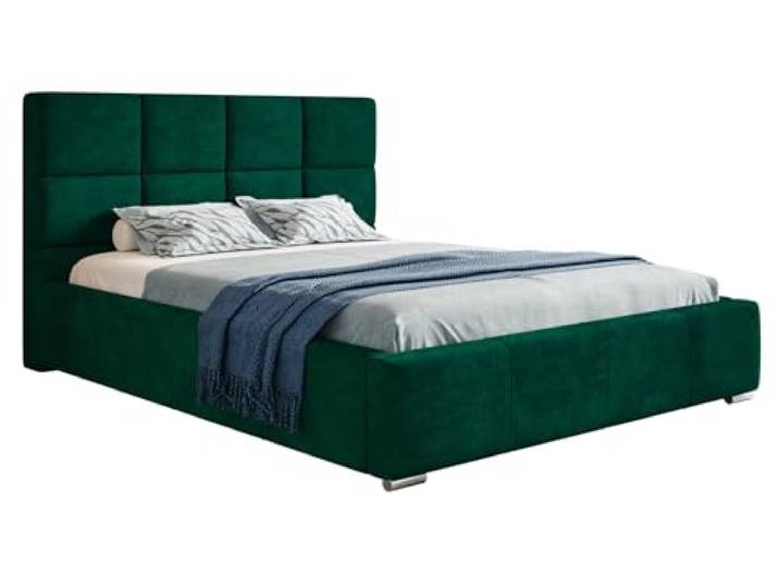 Emporius Modern Bett 160x200cm Latis - Doppelbett, Polsterbett mit Bettkasten, Schlafzimmer, Schlafzimmerbett, Hersteller Möbel - Velvet (Grün - Kronos 19)