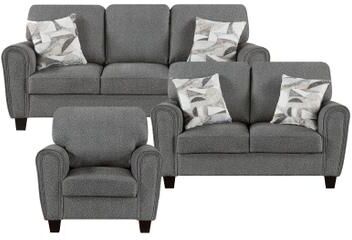 Fremont & Park Ravenna Chenille 3-Piece Living Room Sofa Sets with Decor Pillows