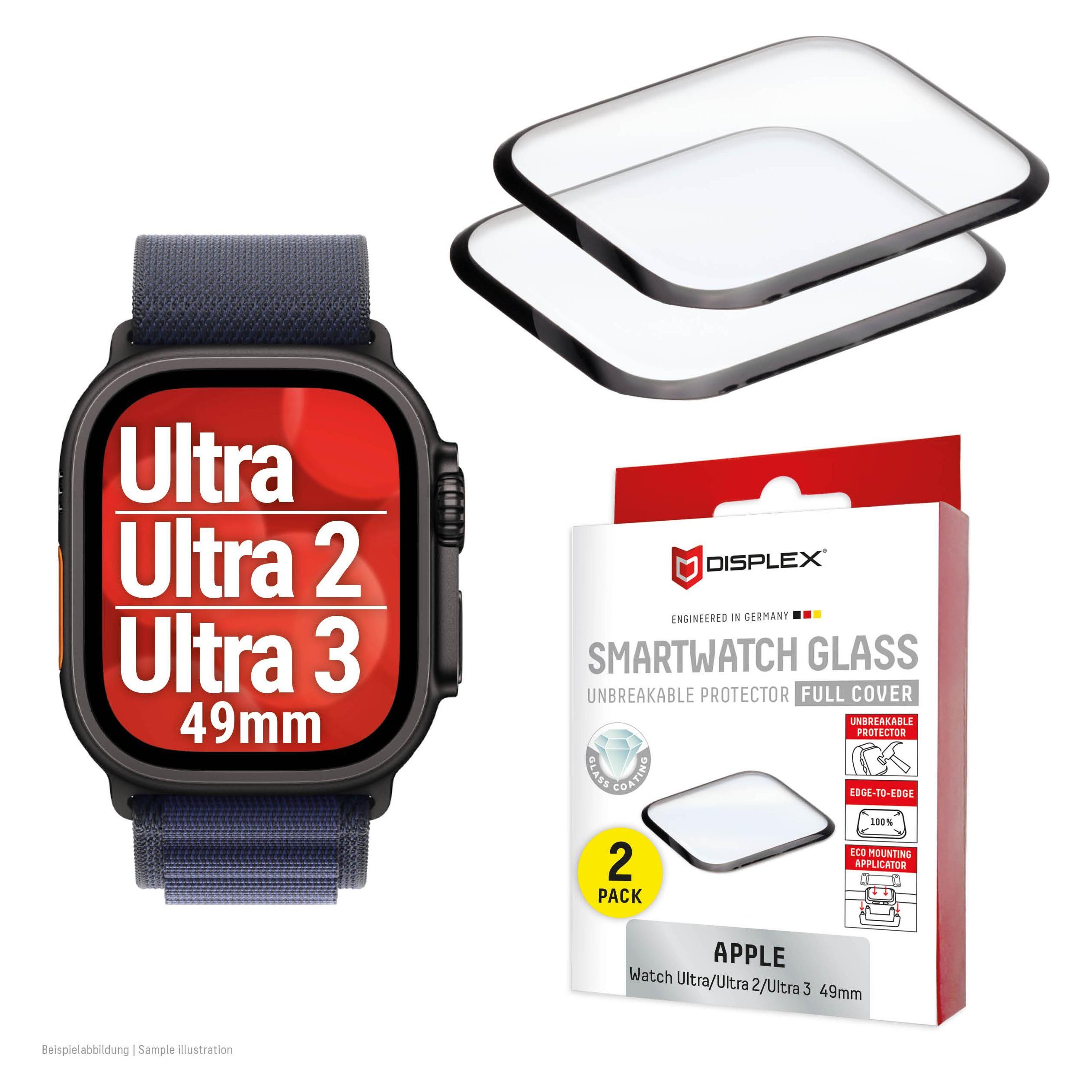Displex Full Cover Schutzfolie, Full Cover Watch Glass, Doppelpack (02148)
