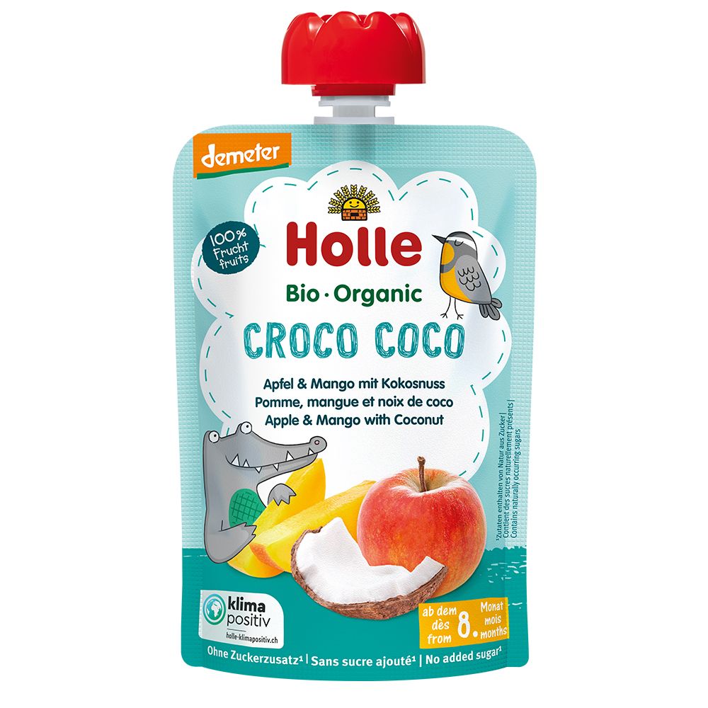 Holle Croco Coco Pouchy Apfel Mango Kokosnu 100 g Bio Trinklösung