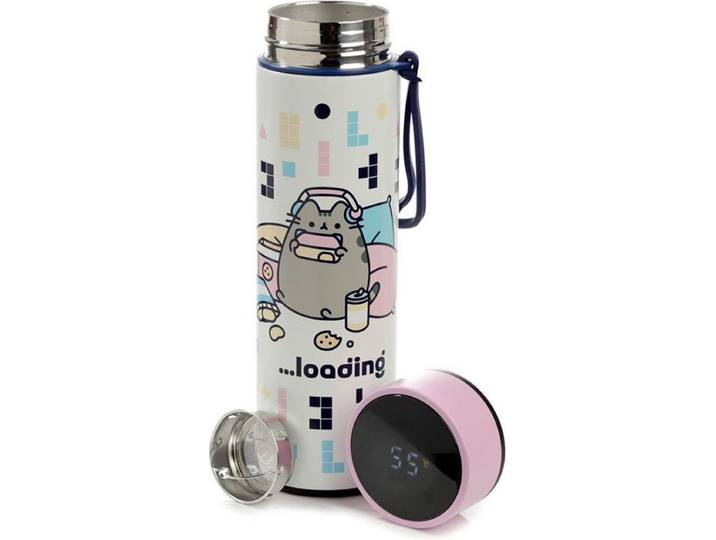 Pusheen Kat Gaming RVS Thermosfles digitale thermometer 450ml