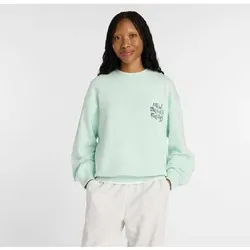NEW BALANCE Damen Kapuzensweat Visibly Loved Crew, Größe S in Weiß 619