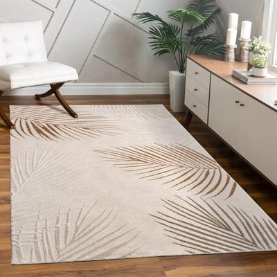 Paco Home Elegant Area Rug with Textured Palm Leaf Design